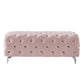 Button-Tufted Ottoman Bench, Upholstered Velvet Footrest Stool Accent Bench FredCo