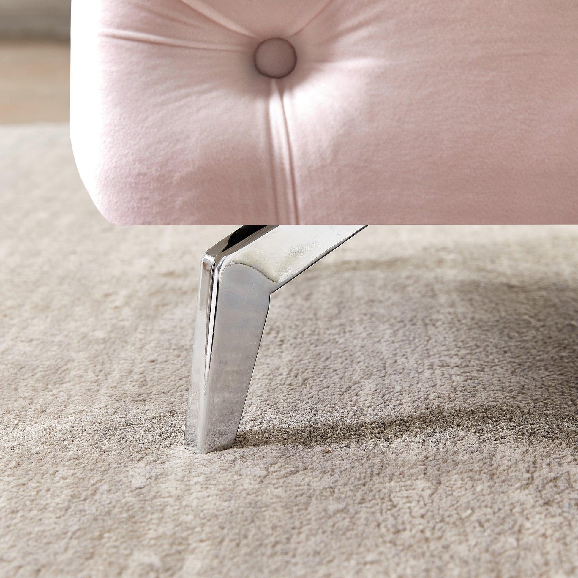 Button-Tufted Ottoman Bench, Upholstered Velvet Footrest Stool Accent Bench FredCo