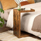 C-Shaped Bedside Table Rustic Brown FredCo
