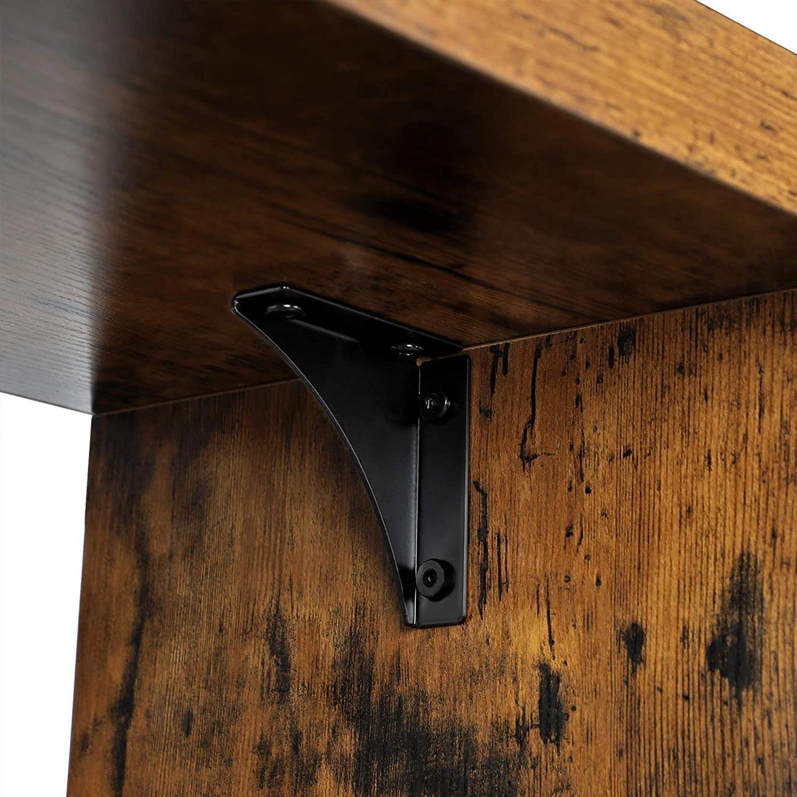 C-Shaped Bedside Table Rustic Brown FredCo