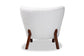 Cabrera Modern and Contemporary White Boucle Upholstered and Walnut Brown Finished Wood Accent Chair FredCo
