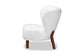 Cabrera Modern and Contemporary White Boucle Upholstered and Walnut Brown Finished Wood Accent Chair FredCo
