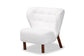 Cabrera Modern and Contemporary White Boucle Upholstered and Walnut Brown Finished Wood Accent Chair FredCo