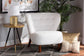 Cabrera Modern and Contemporary White Boucle Upholstered and Walnut Brown Finished Wood Accent Chair FredCo