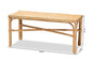 Cacaban Modern Bohemian Natural Brown Rattan Accent Bench FredCo