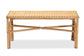 Cacaban Modern Bohemian Natural Brown Rattan Accent Bench FredCo