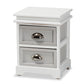 Cachet Modern and Contemporary Two-Tone Grey and White Finished Wood 2-Drawer Nightstand FredCo