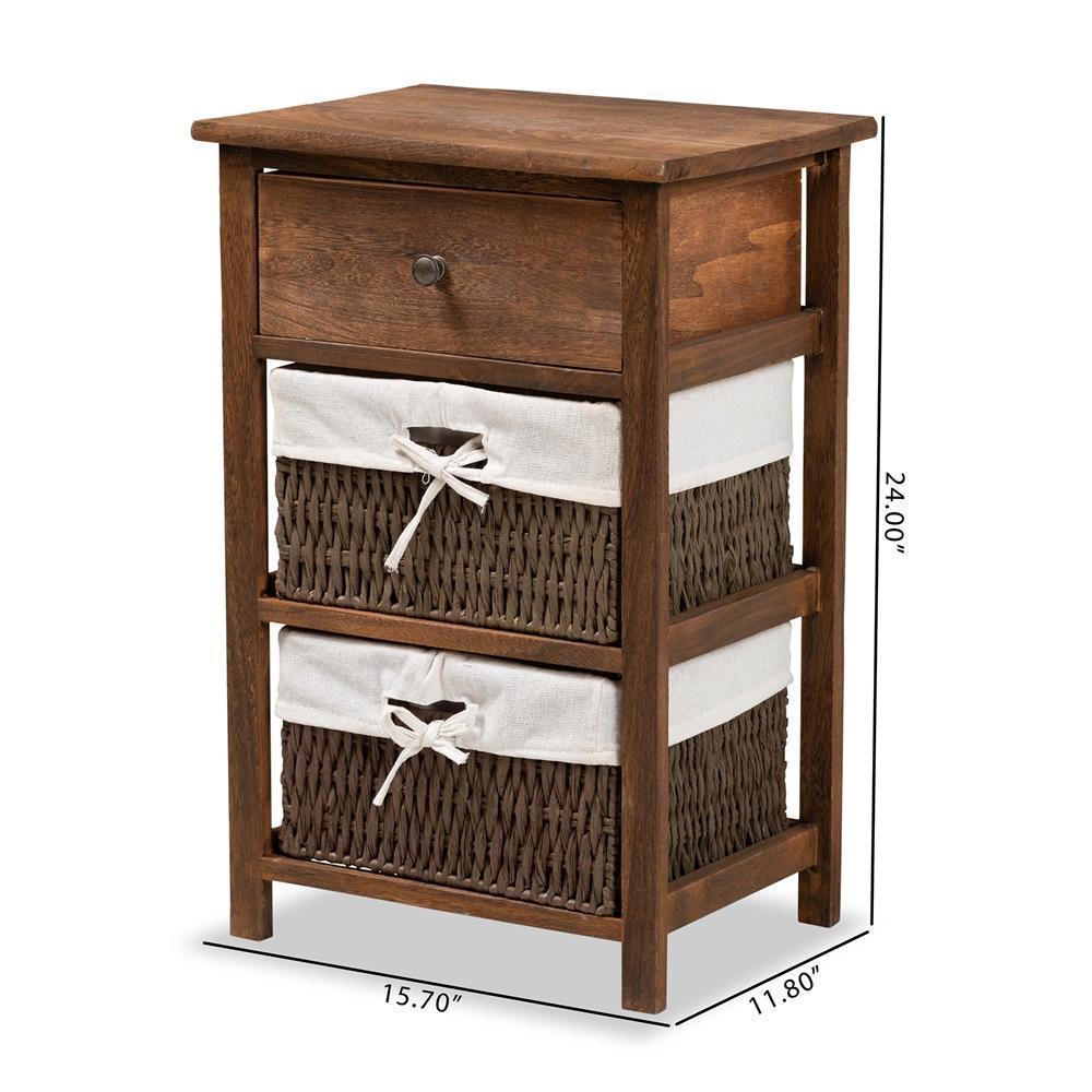 Cade Mid-Century Modern Transitional Walnut Brown Finished Wood and 1-Drawer Nightstand FredCo