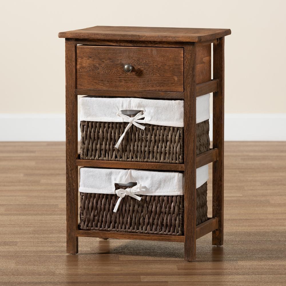 Cade Mid-Century Modern Transitional Walnut Brown Finished Wood and 1-Drawer Nightstand FredCo