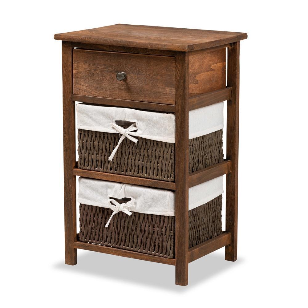 Cade Mid-Century Modern Transitional Walnut Brown Finished Wood and 1-Drawer Nightstand FredCo