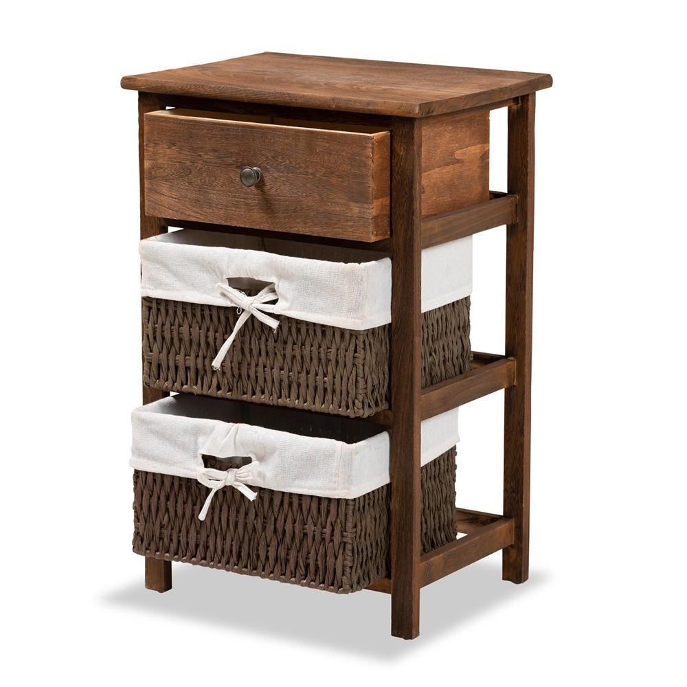 Cade Mid-Century Modern Transitional Walnut Brown Finished Wood and 1-Drawer Nightstand FredCo