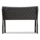 Cadence Modern and Contemporary Dark Grey Fabric Button-Tufted Queen Size Winged Headboard FredCo