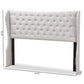 Cadence Modern and Contemporary Greyish Beige Fabric Button-Tufted King Size Winged Headboard FredCo