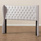 Cadence Modern and Contemporary Greyish Beige Fabric Button-Tufted King Size Winged Headboard FredCo