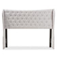 Cadence Modern and Contemporary Greyish Beige Fabric Button-Tufted King Size Winged Headboard FredCo