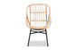 Caelia Modern Bohemian Natural Brown Rattan and Black Metal Chair FredCo
