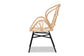 Caelia Modern Bohemian Natural Brown Rattan and Black Metal Chair FredCo