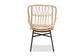 Caelia Modern Bohemian Natural Brown Rattan and Black Metal Chair FredCo
