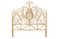 Caelinus Modern Bohemian Natural Brown Rattan Queen Size Standalone Headboard FredCo