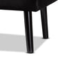 Caine Modern and Contemporary Black Velvet Fabric Upholstered and Dark Brown Finished Wood Storage Bench FredCo