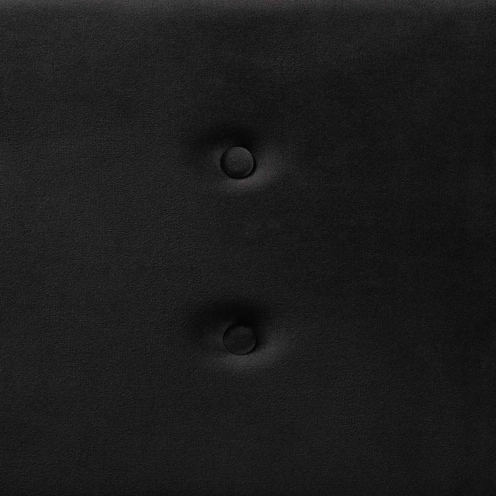 Caine Modern and Contemporary Black Velvet Fabric Upholstered and Dark Brown Finished Wood Storage Bench FredCo