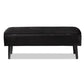 Caine Modern and Contemporary Black Velvet Fabric Upholstered and Dark Brown Finished Wood Storage Bench FredCo