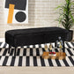 Caine Modern and Contemporary Black Velvet Fabric Upholstered and Dark Brown Finished Wood Storage Bench FredCo
