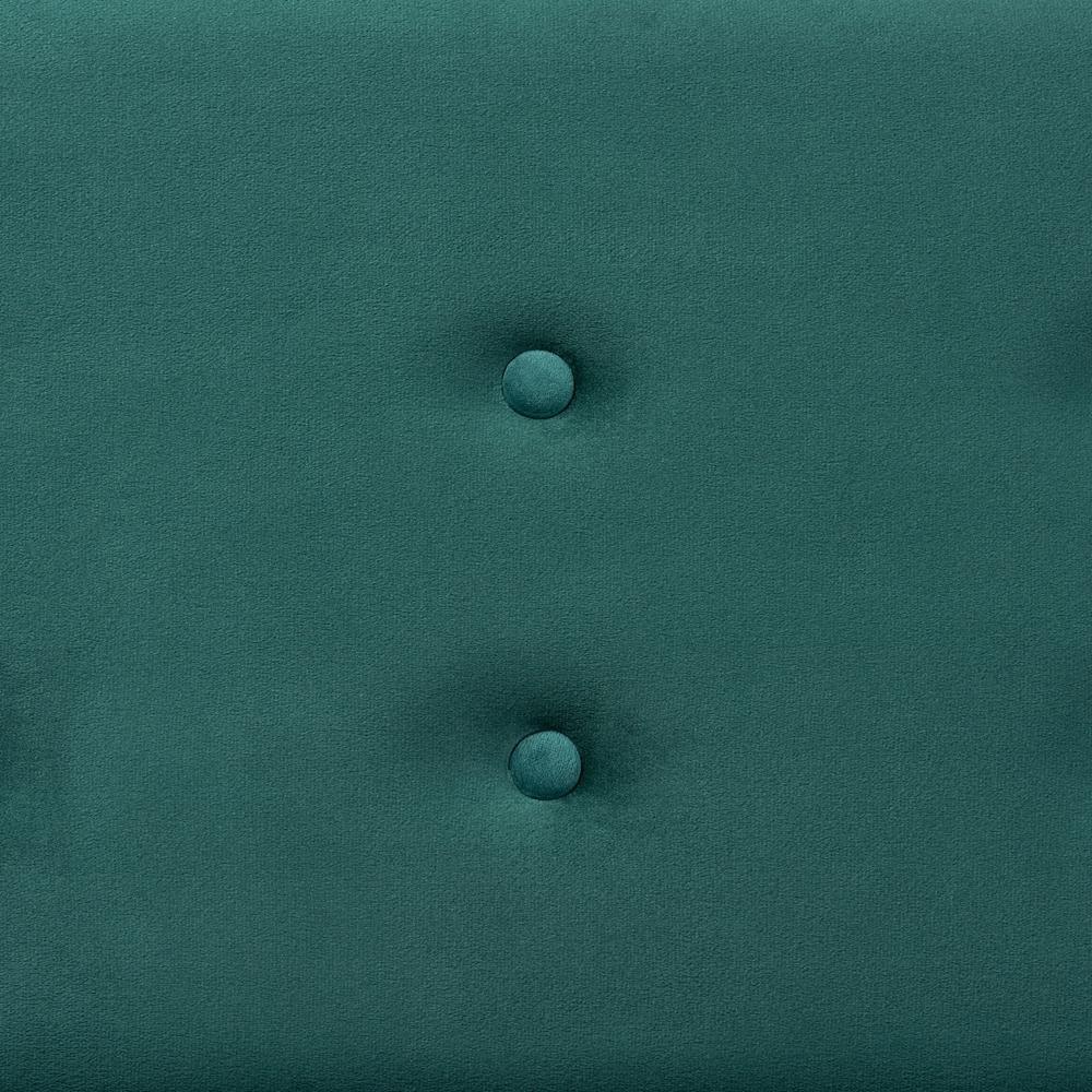 Caine Modern and Contemporary Green Velvet Fabric Upholstered and Dark Brown Finished Wood Storage Bench FredCo