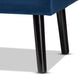 Caine Modern and Contemporary Navy Blue Velvet Fabric Upholstered and Dark Brown Finished Wood Storage Bench FredCo