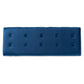 Caine Modern and Contemporary Navy Blue Velvet Fabric Upholstered and Dark Brown Finished Wood Storage Bench FredCo