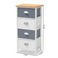 Calandra Modern and Contemporary Oak Brown and Multi-Colored Wood 4-Drawer Storage Unit FredCo