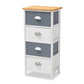 Calandra Modern and Contemporary Oak Brown and Multi-Colored Wood 4-Drawer Storage Unit FredCo