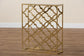 Calanthe Modern and Contemporary Gold Finished Metal Console Table with Marble Tabletop FredCo