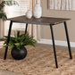 Calder Mid-Century Modern Walnut Brown Finished Wood and Black Metal Dining Table FredCo