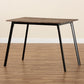 Calder Mid-Century Modern Walnut Brown Finished Wood and Black Metal Dining Table FredCo
