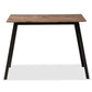 Calder Mid-Century Modern Walnut Brown Finished Wood and Black Metal Dining Table FredCo