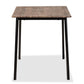 Calder Mid-Century Modern Walnut Brown Finished Wood and Black Metal Dining Table FredCo