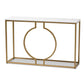 Caldwell Modern and Contemporary Gold Finished Metal Console Table With Faux Marble Tabletop FredCo