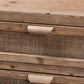 Calida Mid-Century Modern Whitewashed Natural Brown Finished Wood and Rattan 3-Drawer Storage Cabinet FredCo