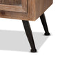 Calida Mid-Century Modern Whitewashed Natural Brown Finished Wood and Rattan 3-Drawer Storage Cabinet FredCo