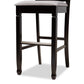 Calista Modern and Contemporary Grey Fabric Upholstered and Espresso Brown Finished Wood 2-Piece Bar Stool Set FredCo