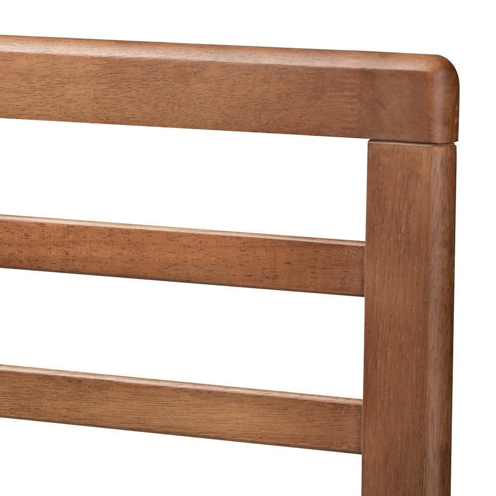 Calisto Mid-Century Modern Walnut Brown Finished Wood King Size Platform Bed FredCo