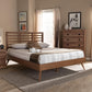 Calisto Mid-Century Modern Walnut Brown Finished Wood Queen Size Platform Bed FredCo