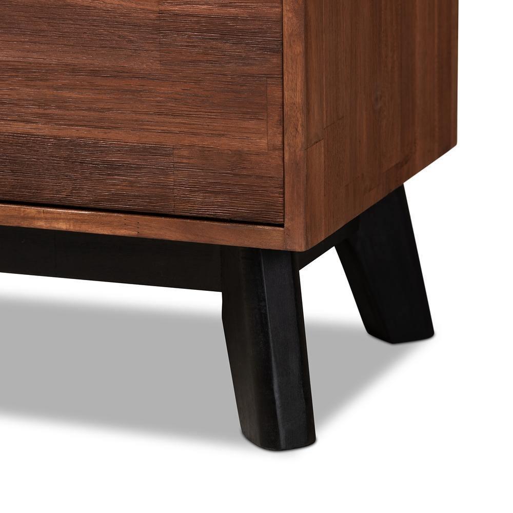Calla Modern and Contemporary Brown and Black Oak Finished 2-Door Wood Sideboard Buffet FredCo