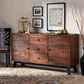 Calla Modern and Contemporary Brown and Black Oak Finished 2-Door Wood Sideboard Buffet FredCo