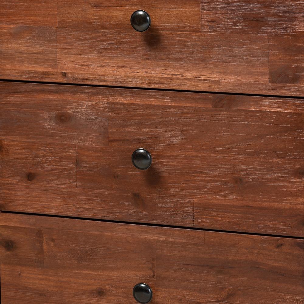 Calla Modern and Contemporary Brown and Black Oak Finished 2-Door Wood Sideboard Buffet FredCo