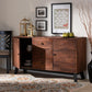 Calla Modern and Contemporary Brown and Black Oak Finished 2-Door Wood Sideboard Buffet FredCo