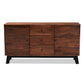 Calla Modern and Contemporary Brown and Black Oak Finished 2-Door Wood Sideboard Buffet FredCo