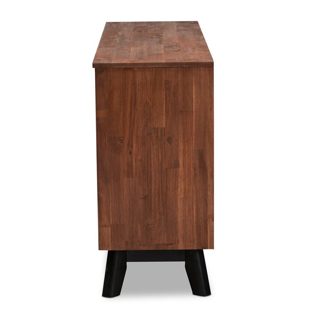 Calla Modern and Contemporary Brown and Black Oak Finished 2-Door Wood Sideboard Buffet FredCo