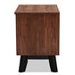 Calla Modern and Contemporary Brown and Black Oak Finished 2-Drawer Wood Nightstand FredCo